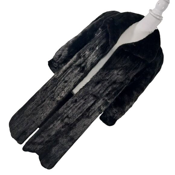 MYSELS FURS! LUXURIOUS BLACK RANCH MINK FULL LENGTH FUR COAT, JACKET! SZ MP - Picture 15 of 15